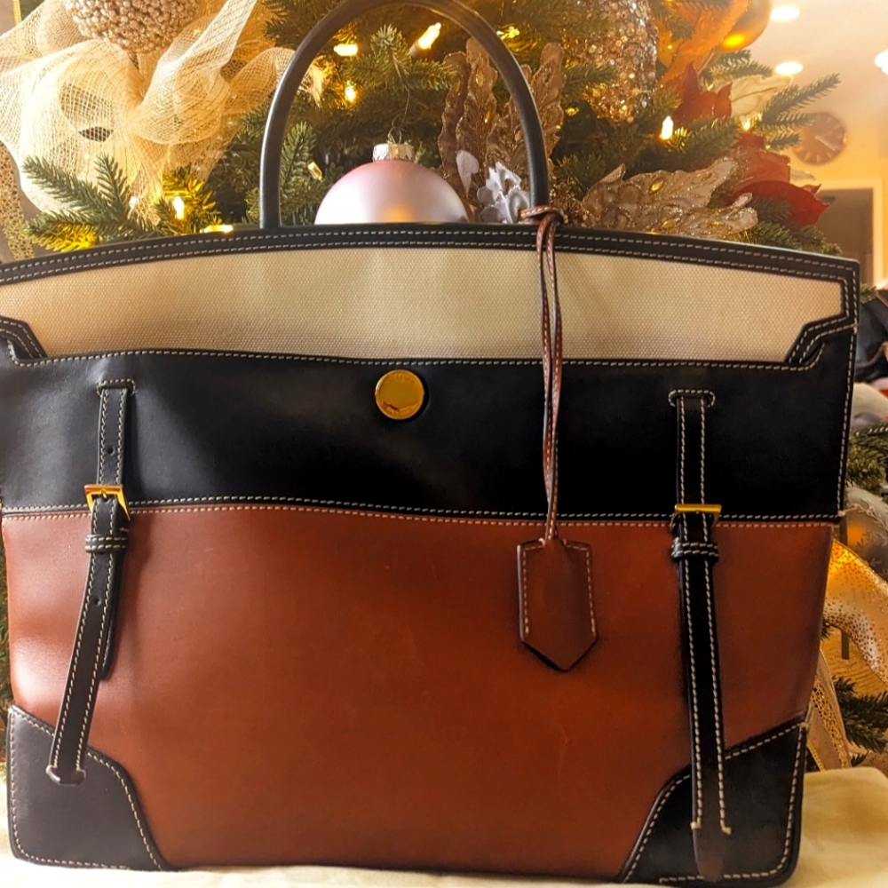Burberry prorsum tri tone canvas leather society top handle bag ** must have***